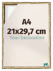 Lyon MDF Baklijst 21x29 7cm A4 Or Antique De Face Mesure | Yourdecoration.fr