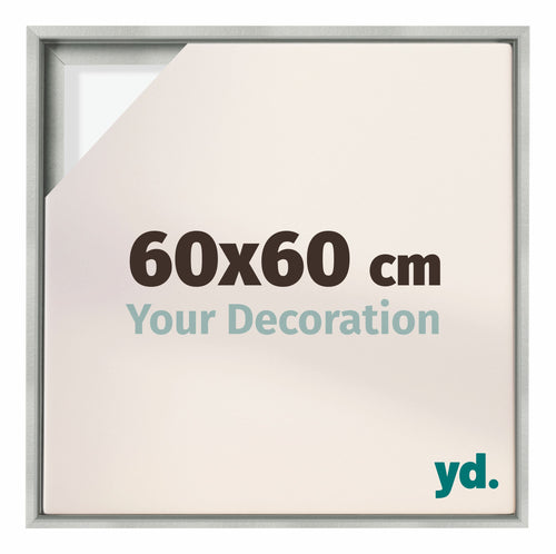 Lyon MDF Baklijst 60x60cm Argent Mat De Face Mesure | Yourdecoration.fr