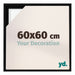 Lyon MDF Baklijst 60x60cm Noir Mat De Face Mesure | Yourdecoration.fr