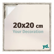 Lyon MDF Cadre Flottant 20x20cm Blanc Vintage De Face Mesure | Yourdecoration.fr
