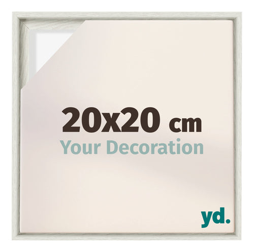 Lyon MDF Cadre Flottant 20x20cm White Wash De Face Mesure | Yourdecoration.fr