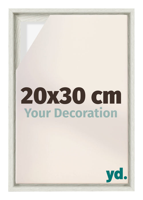 Lyon MDF Cadre Flottant 20x30cm White Wash De Face Mesure | Yourdecoration.fr