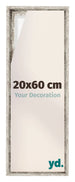 Lyon MDF Cadre Flottant 20x60cm Blanc Vintage De Face Mesure | Yourdecoration.fr