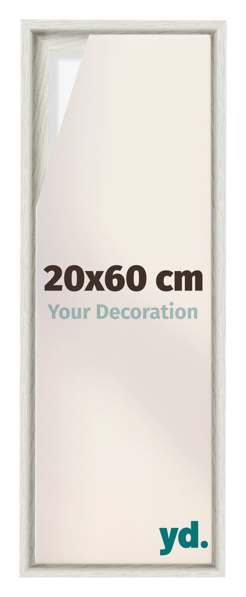 Lyon MDF Cadre Flottant 20x60cm White Wash De Face Mesure | Yourdecoration.fr