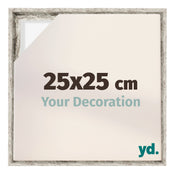 Lyon MDF Cadre Flottant 25x25cm Blanc Vintage De Face Mesure | Yourdecoration.fr