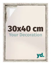 Lyon MDF Cadre Flottant 30x40cm Blanc Vintage De Face Mesure | Yourdecoration.fr