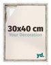 Lyon MDF Cadre Flottant 30x40cm Blanc Vintage De Face Mesure | Yourdecoration.fr