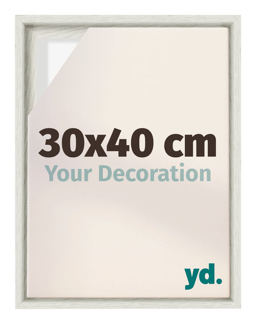 Lyon MDF Cadre Flottant 30x40cm White Wash De Face Mesure | Yourdecoration.fr