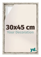 Lyon MDF Cadre Flottant 30x45cm Blanc Vintage De Face Mesure | Yourdecoration.fr