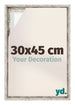 Lyon MDF Cadre Flottant 30x45cm Blanc Vintage De Face Mesure | Yourdecoration.fr