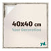 Lyon MDF Cadre Flottant 40x40cm Blanc Vintage De Face Mesure | Yourdecoration.fr