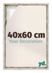 Lyon MDF Cadre Flottant 40x60cm Blanc Vintage De Face Mesure | Yourdecoration.fr