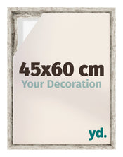 Lyon MDF Cadre Flottant 45x60cm Blanc Vintage De Face Mesure | Yourdecoration.fr