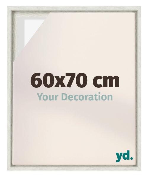 Lyon MDF Cadre Flottant 60x70cm White Wash De Face Mesure | Yourdecoration.fr