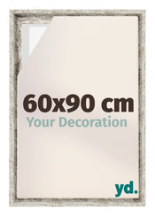 Lyon MDF Cadre Flottant 60x90cm Blanc Vintage De Face Mesure | Yourdecoration.fr