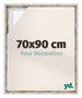 Lyon MDF Cadre Flottant 70x90cm Blanc Vintage De Face Mesure | Yourdecoration.fr