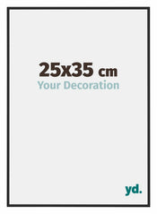 Miami Aluminium Cadre Photo 25x35cm Noir Brillant De Face Mesure | Yourdecoration.fr