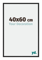 Miami Aluminium Cadre Photo 40x60cm Noir Brillant De Face Mesure | Yourdecoration.fr