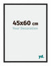 Miami Aluminium Cadre Photo 45x60cm Noir Brillant De Face Mesure | Yourdecoration.fr