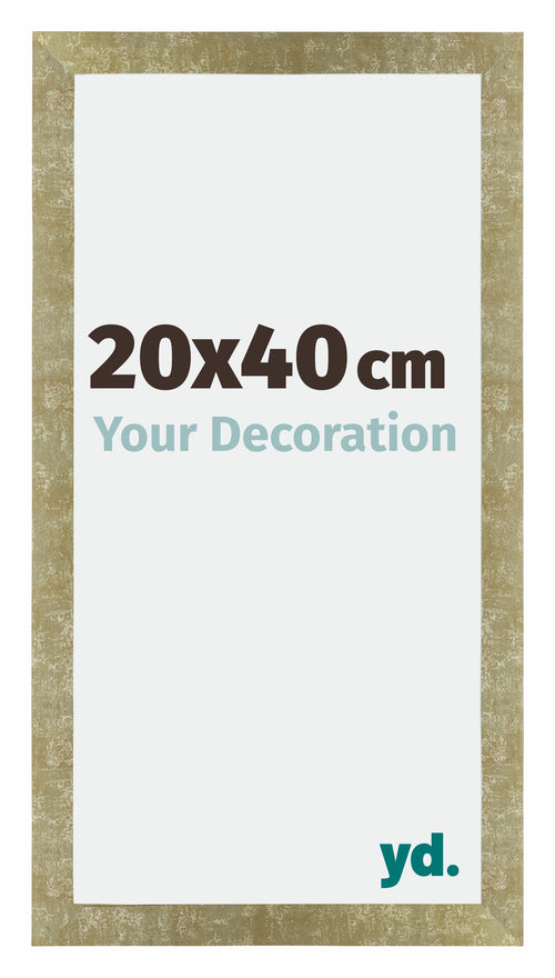 Mura MDF Cadre Photo 20x40cm Or Antique De Face Mesure | Yourdecoration.fr