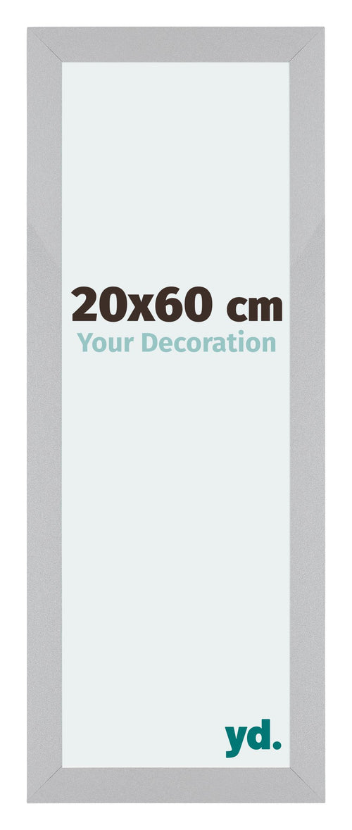 Mura MDF Cadre Photo 20x60cm Argent Mat De Face Mesure | Yourdecoration.fr