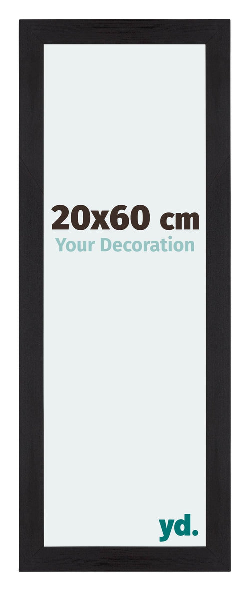 Mura MDF Cadre Photo 20x60cm Noir Grain De Bois De Face Mesure | Yourdecoration.fr