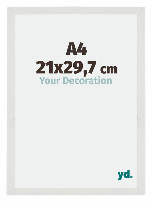 Mura MDF Cadre Photo 21x29 7cm A4 Blanc Mat De Face Mesure | Yourdecoration.fr