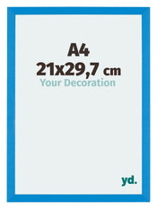 Mura MDF Cadre Photo 21x29 7cm A4 Bleu Brillant De Face Mesure | Yourdecoration.fr