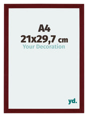 Mura MDF Cadre Photo 21x29 7cm A4 Bordeaux Balayé Mesure | Yourdecoration.fr