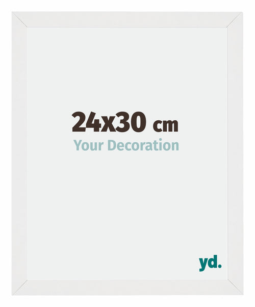 Mura MDF Cadre Photo 24x30cm Blanc Brillant De Face Mesure | Yourdecoration.fr