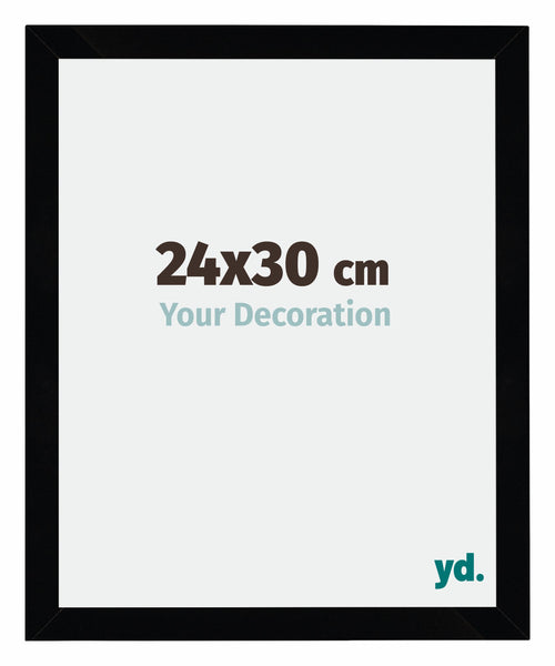 Mura MDF Cadre Photo 24x30cm Noir Brillant De Face Mesure | Yourdecoration.fr