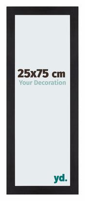 Mura MDF Cadre Photo 25x75cm Noir Grain De Bois De Face Mesure | Yourdecoration.fr