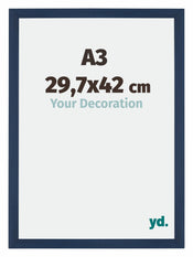 Mura MDF Cadre Photo 29 7x42cm A3 Bleu Foncé Patine Mesure | Yourdecoration.fr