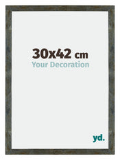 Mura MDF Cadre Photo 30x42cm Bleu Or Mélangé De Face Mesure | Yourdecoration.fr