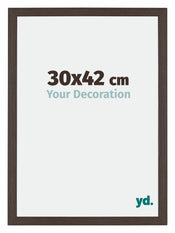 Mura MDF Cadre Photo 30x42cm Chêne Foncé De Face Mesure | Yourdecoration.fr