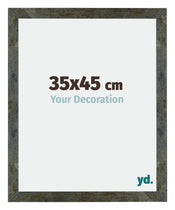 Mura MDF Cadre Photo 35x45cm Bleu Or Mélangé De Face Mesure | Yourdecoration.fr