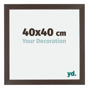 Mura MDF Cadre Photo 40x40cm Chêne Foncé De Face Mesure | Yourdecoration.fr