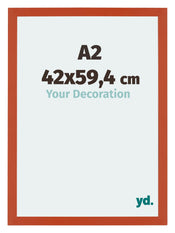 Mura MDF Cadre Photo 42x59 4cm A2 Orange De Face Mesure | Yourdecoration.fr