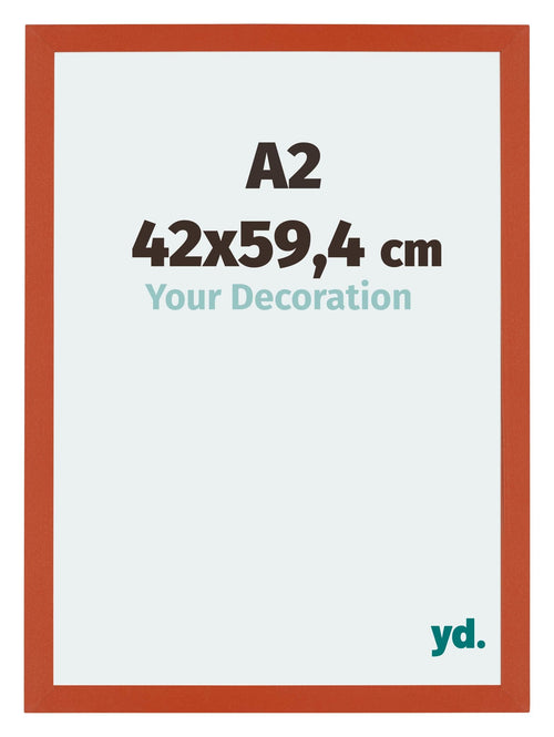 Mura MDF Cadre Photo 42x59 4cm A2 Orange De Face Mesure | Yourdecoration.fr