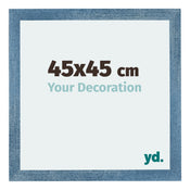 Mura MDF Cadre Photo 45x45cm Bleu Brillant Geveegd De Face Mesure | Yourdecoration.fr