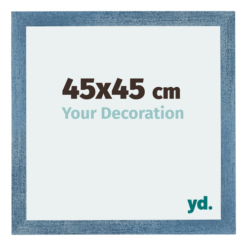 Mura MDF Cadre Photo 45x45cm Bleu Brillant Geveegd De Face Mesure | Yourdecoration.fr