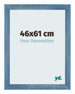 Mura MDF Cadre Photo 46x61cm Bleu Brillant Patiné De Face Mesure | Yourdecoration.fr
