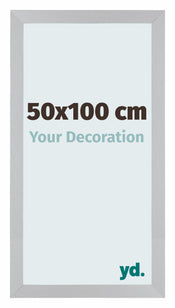 Mura MDF Cadre Photo 50x100cm Argent Mat De Face Mesure | Yourdecoration.fr