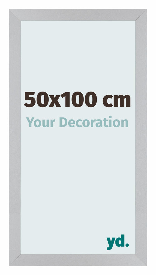 Mura MDF Cadre Photo 50x100cm Argent Mat De Face Mesure | Yourdecoration.fr