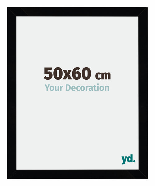 Mura MDF Cadre Photo 50x60cm Noir Brillant De Face Mesure | Yourdecoration.fr