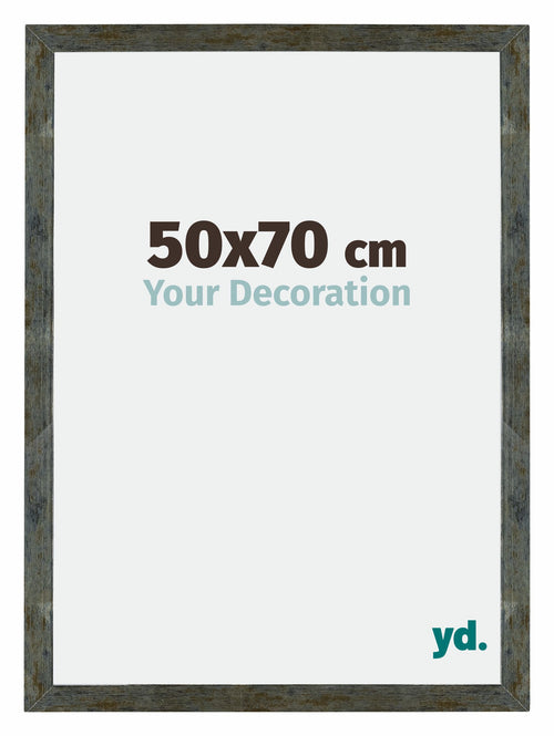 Mura MDF Cadre Photo 50x70cm Bleu Or Mélangé De Face Mesure | Yourdecoration.fr