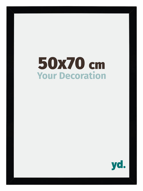 Mura MDF Cadre Photo 50x70cm Noir Brillant De Face Mesure | Yourdecoration.fr