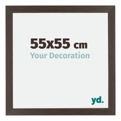 Mura MDF Cadre Photo 55x55cm Chêne Foncé De Face Mesure | Yourdecoration.fr