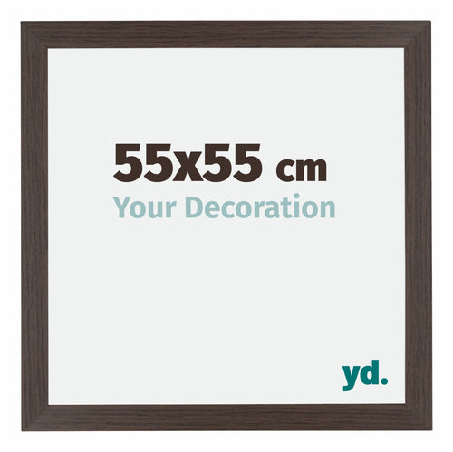 Mura MDF Cadre Photo 55x55cm Chêne Foncé De Face Mesure | Yourdecoration.fr