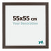 Mura MDF Cadre Photo 55x55cm Chêne Foncé De Face Mesure | Yourdecoration.fr